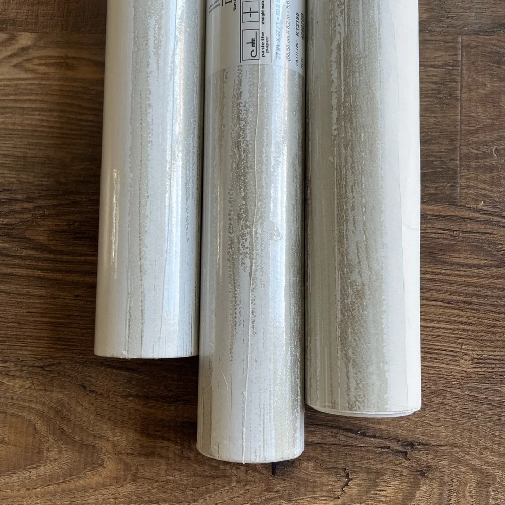 NWT Ronald Redding Wallpaper KT2155 Horizontal Dry Brush 3 Double Rolls Stripes